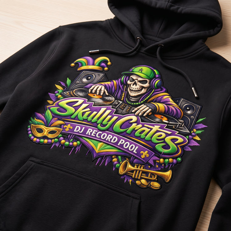 Skully Crates DJ Record Pool Hoodie